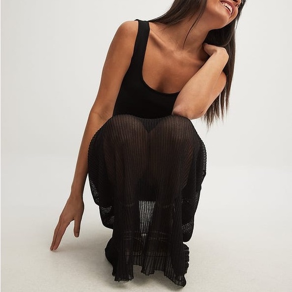 NAKD Black Sheer Tank Dress NWOT - Picture 2 of 7